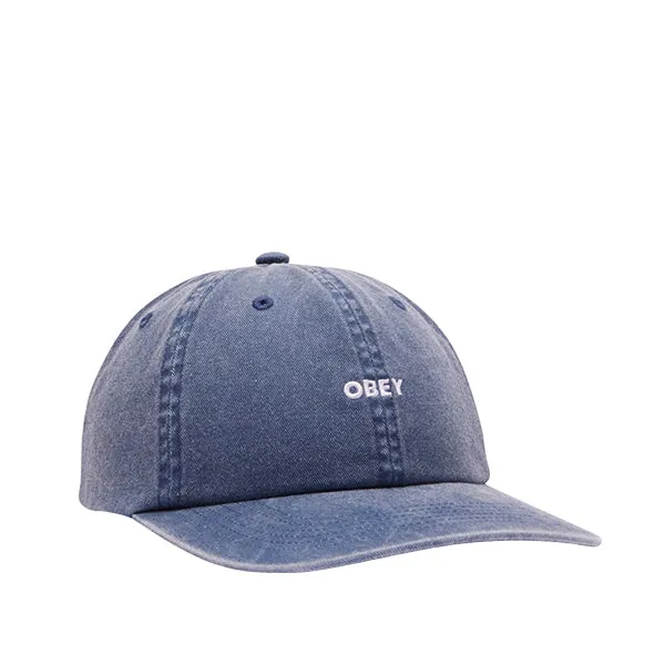 Obey Pigment Lowercase 6 Panel Strap Cap Navy sold by Kong