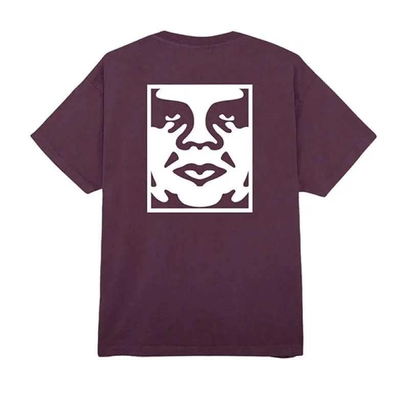 Obey Bold Icon Heavyweight T Shirt Plum made by Obey