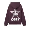 Obey Bold Star Extra Heavy Hood Plum Perfect sold by Kong