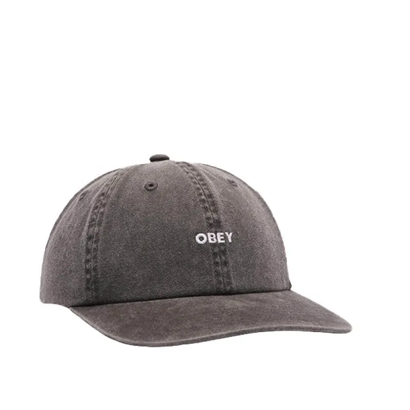 Obey Pigment Lowercase 6 Panel Strap Pigment Black sold by Kong