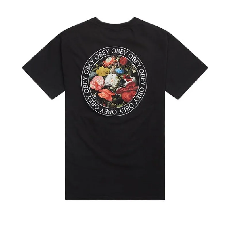 Obey Bouquet T Shirt Black sold by Kong