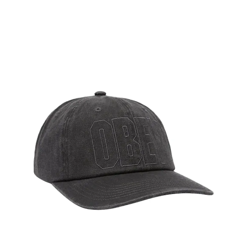Obey Pigment Nova 6 Panel Velcro Back Black made by Kong