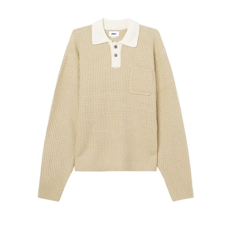 Obey Danny Polo Sweater Khaki sold by Kong