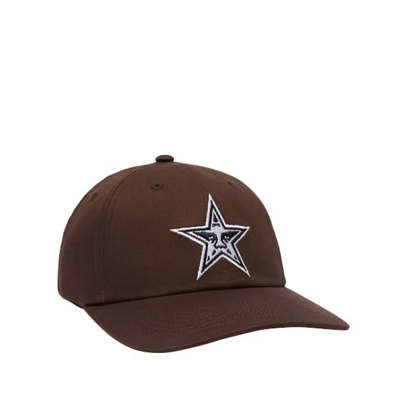 Obey Star 6 Panel Velcro Back Dark Brown sold by Kong