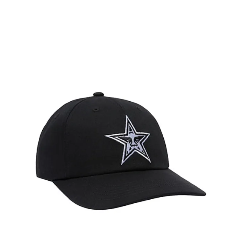 Obey Star 6 Panel Velcro Back Black made by Obey