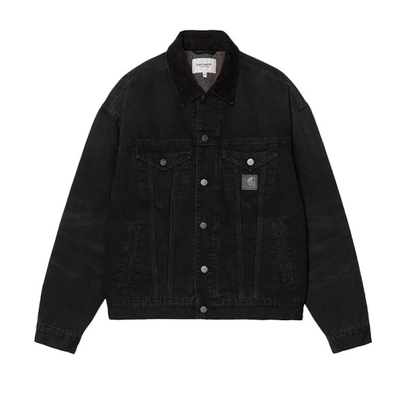 Carhartt WIP Dayton Trucker Jacket Black Black Stone Wash sold by Kong