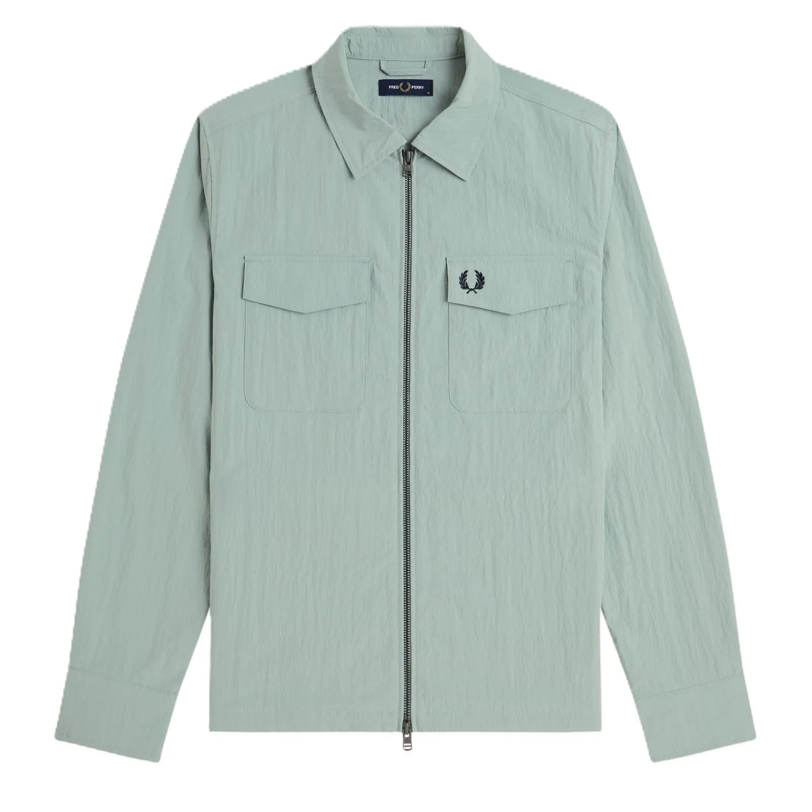 Fred Perry Zip Through Overshirt Bayleaf sold by Kong