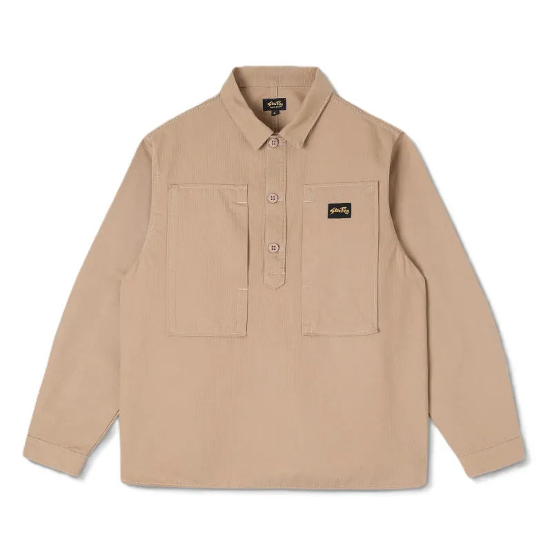 Stan Ray Painters Pop Over Shirt Khaki Bedford sold by Kong