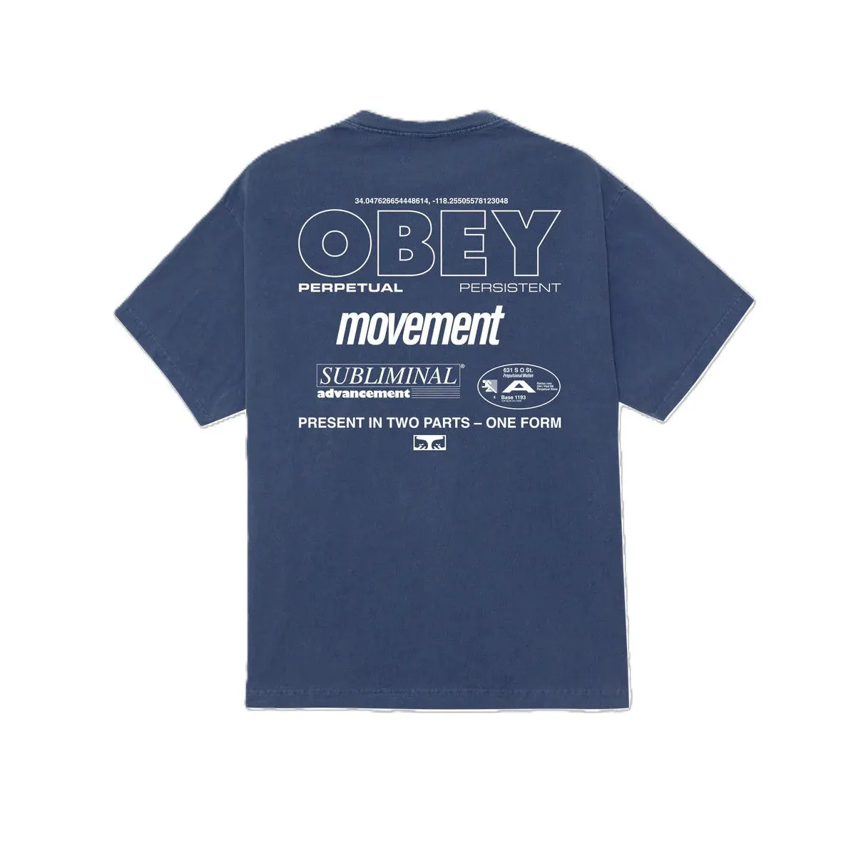 Obey Persistent Movement T-Shirt Pigment Dark Denim sold by Kong