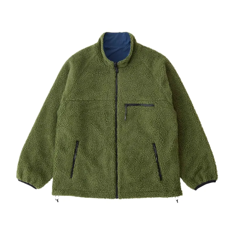 Gramicci Reversible Sherpa Jacket Olive/Dusty Navy sold by Kong