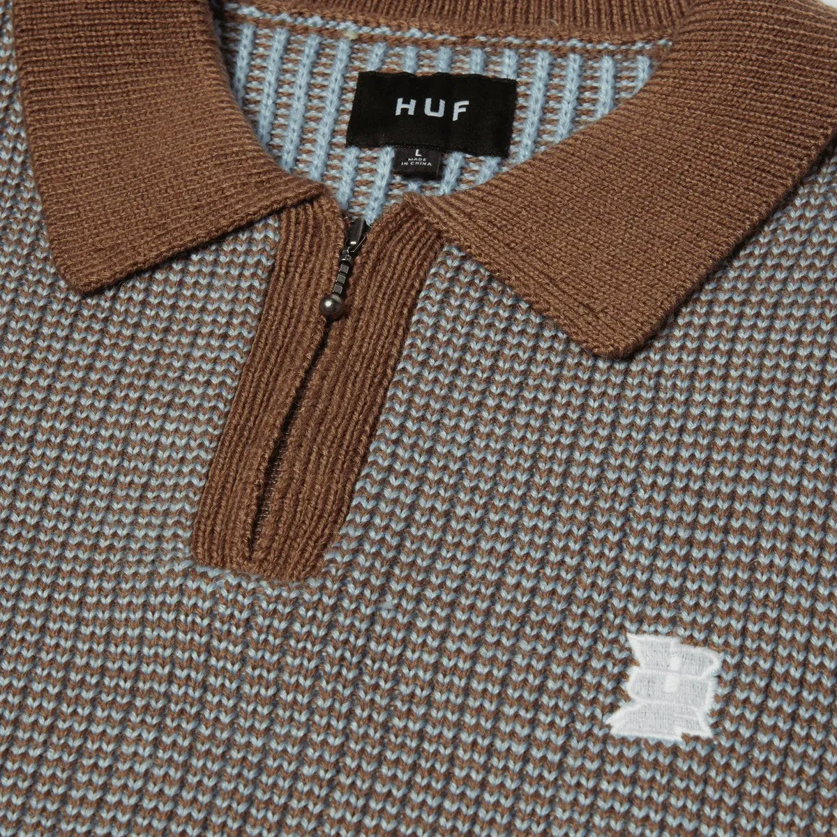 Huf Megablast Two Tone Waffle Sweater Washed Blue Moss sold by Kong product image thumbnail 3
