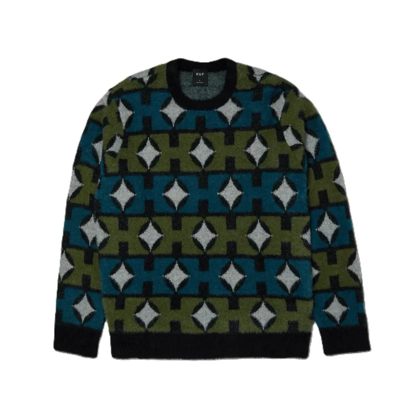 Huf Space Age Crewneck Sweater Pine sold by Kong