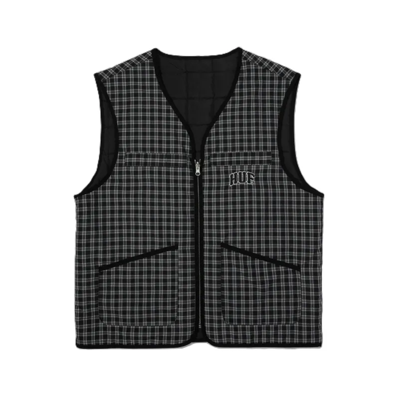Huf Poynter Reversible Vest Black sold by Kong