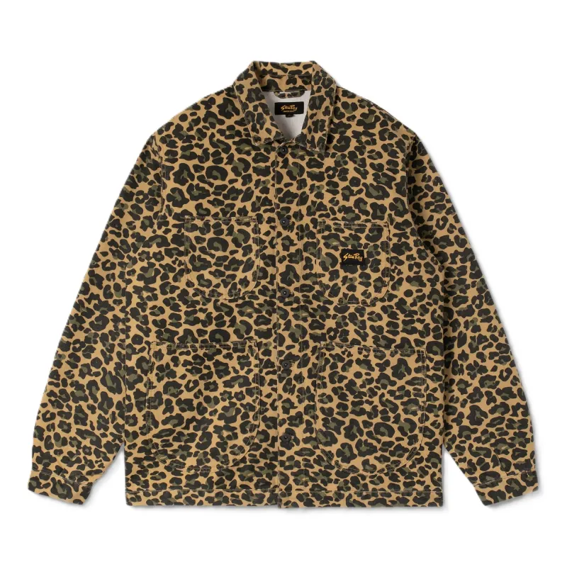 Stan Ray Coverall Jacket Washed Leopard Camo Duck sold by Kong