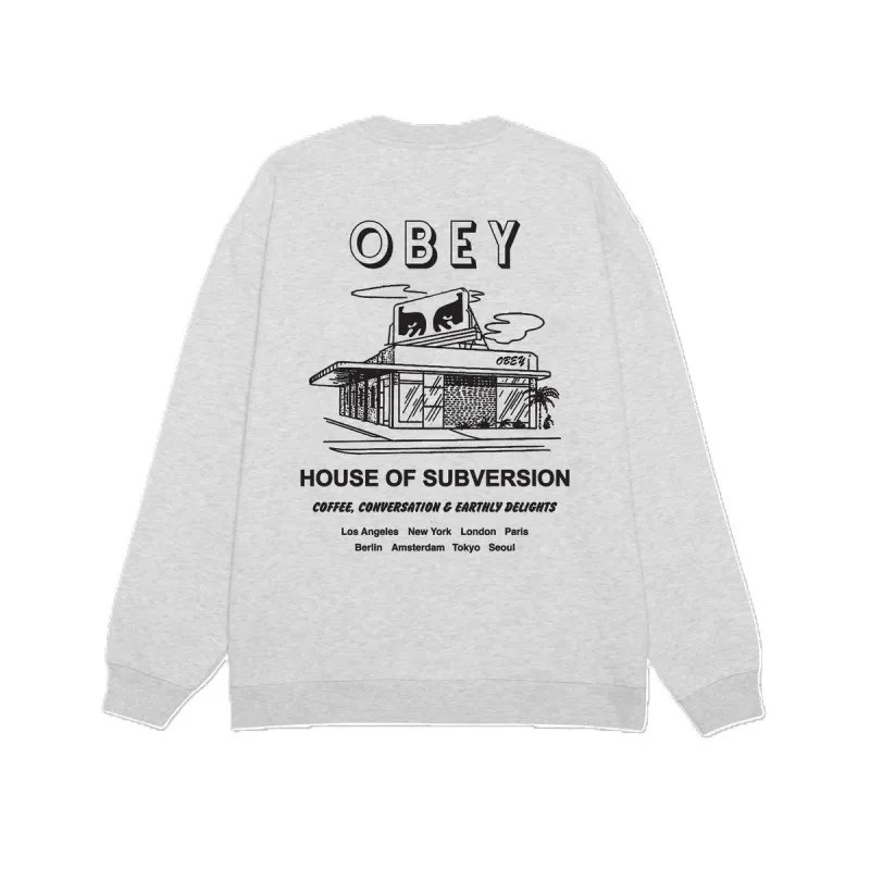Obey House Of Subversion Sweatshirt Heather Grey sold by Kong