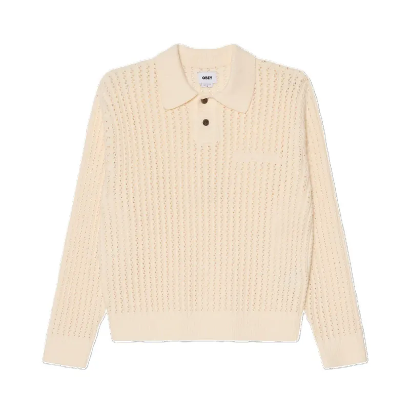 Obey Duane Polo Sweater Natural sold by Kong