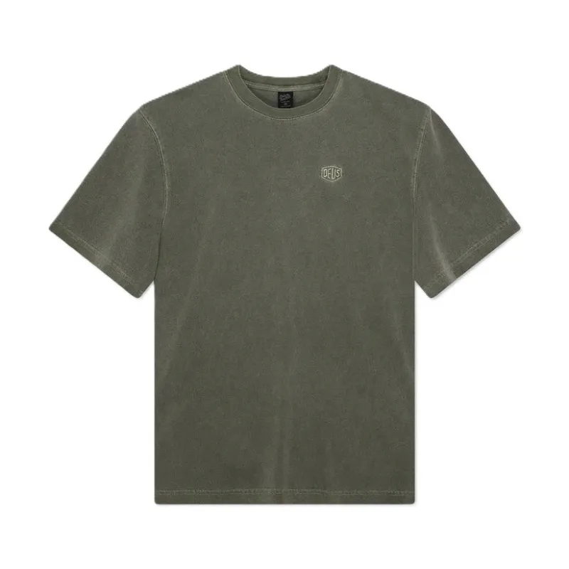 Deus Sheild Garment Dyed Tee Cypress Green sold by Kong
