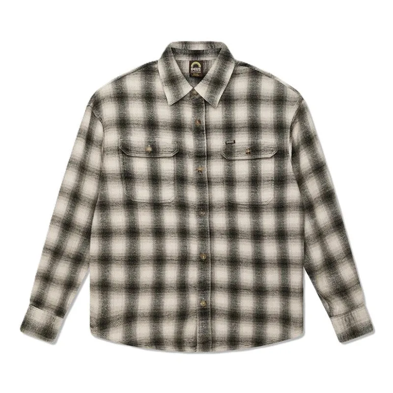 Deus Too Busy To Work Check Shirt White sold by Kong