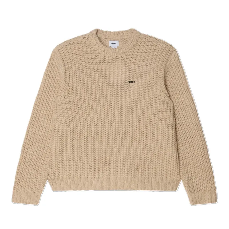 Obey Bold Chunky Sweater Oatmeal sold by Kong