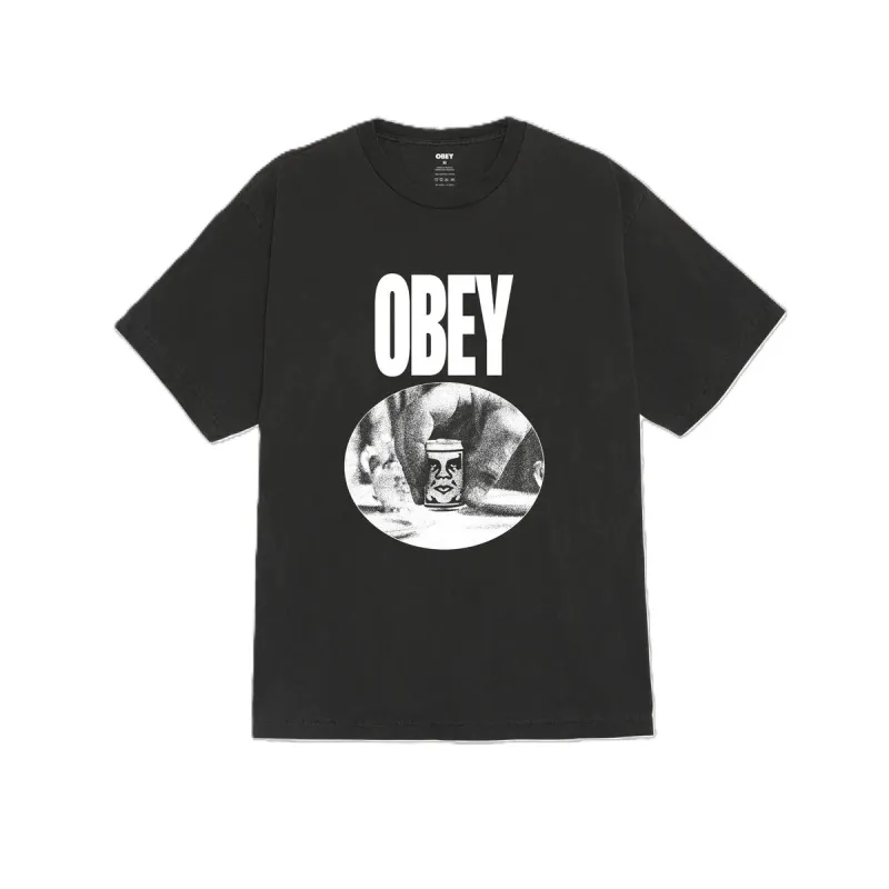 Obey Can Pigment T-Shirt Dusty Black sold by Kong