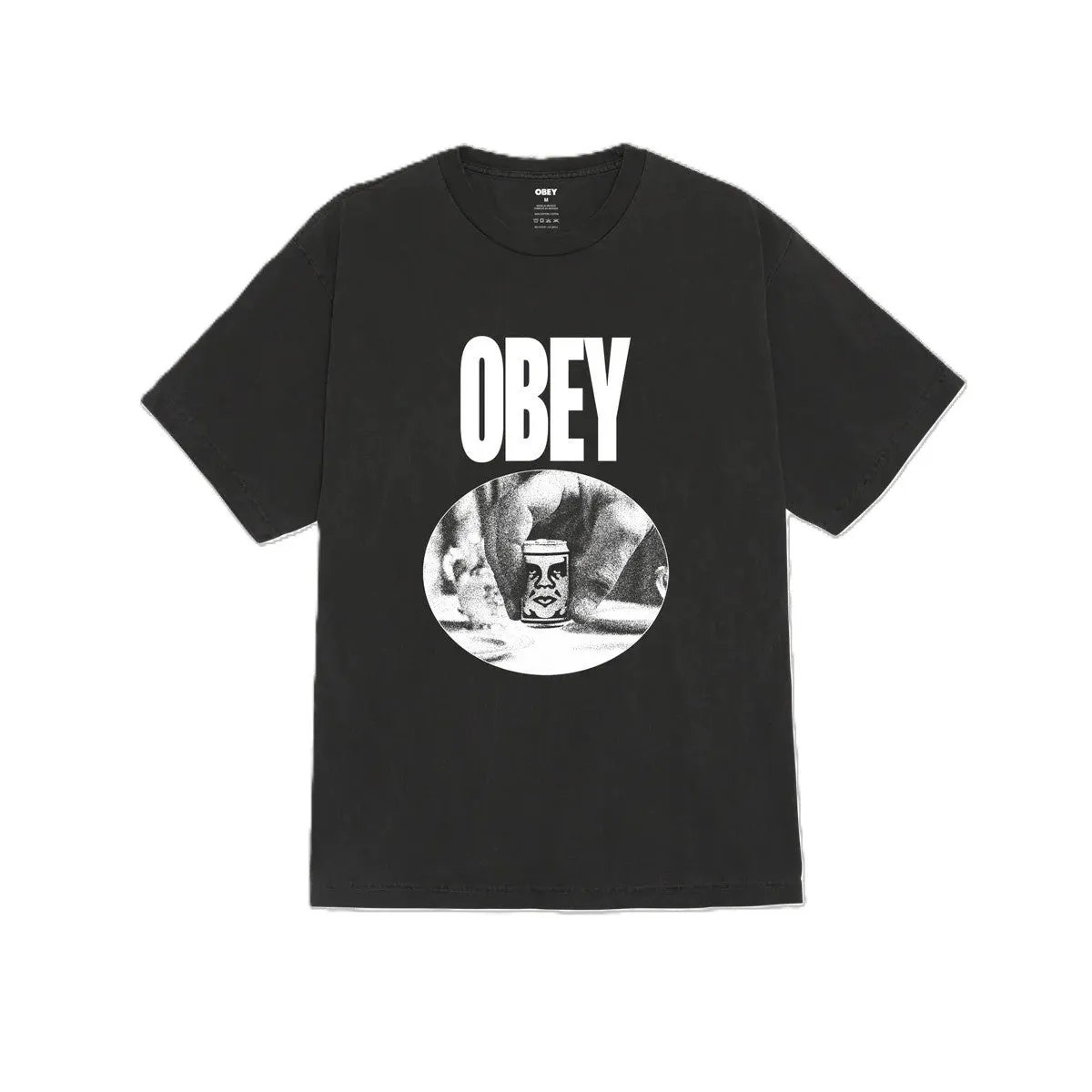 Obey Can Pigment T-Shirt Dusty Black sold by Kong
