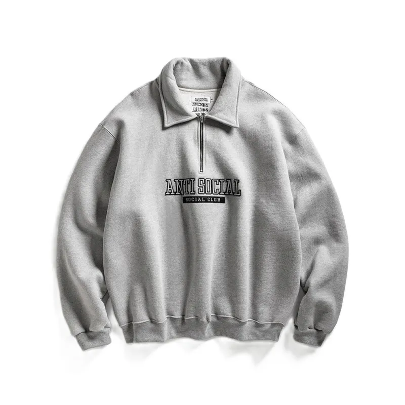 Anti Social Social Club Felt The Same Applique Quarter Zip sold by Kong