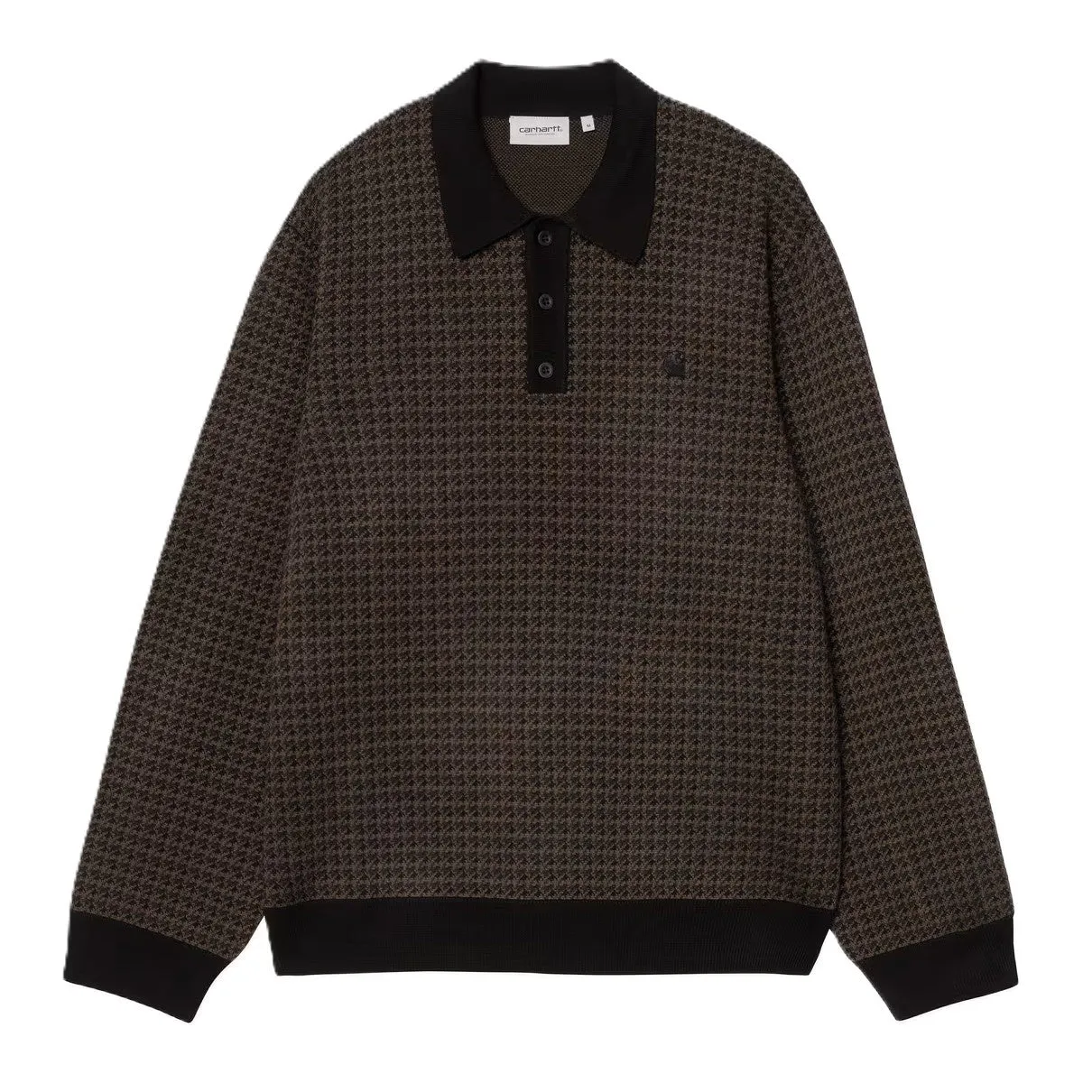 Carhartt L/S Lowis Polo Houndstooth, Vitola Heather sold by Kong