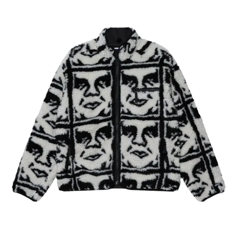 Obey Repeated Icon Sherpa Jacket sold by Kong
