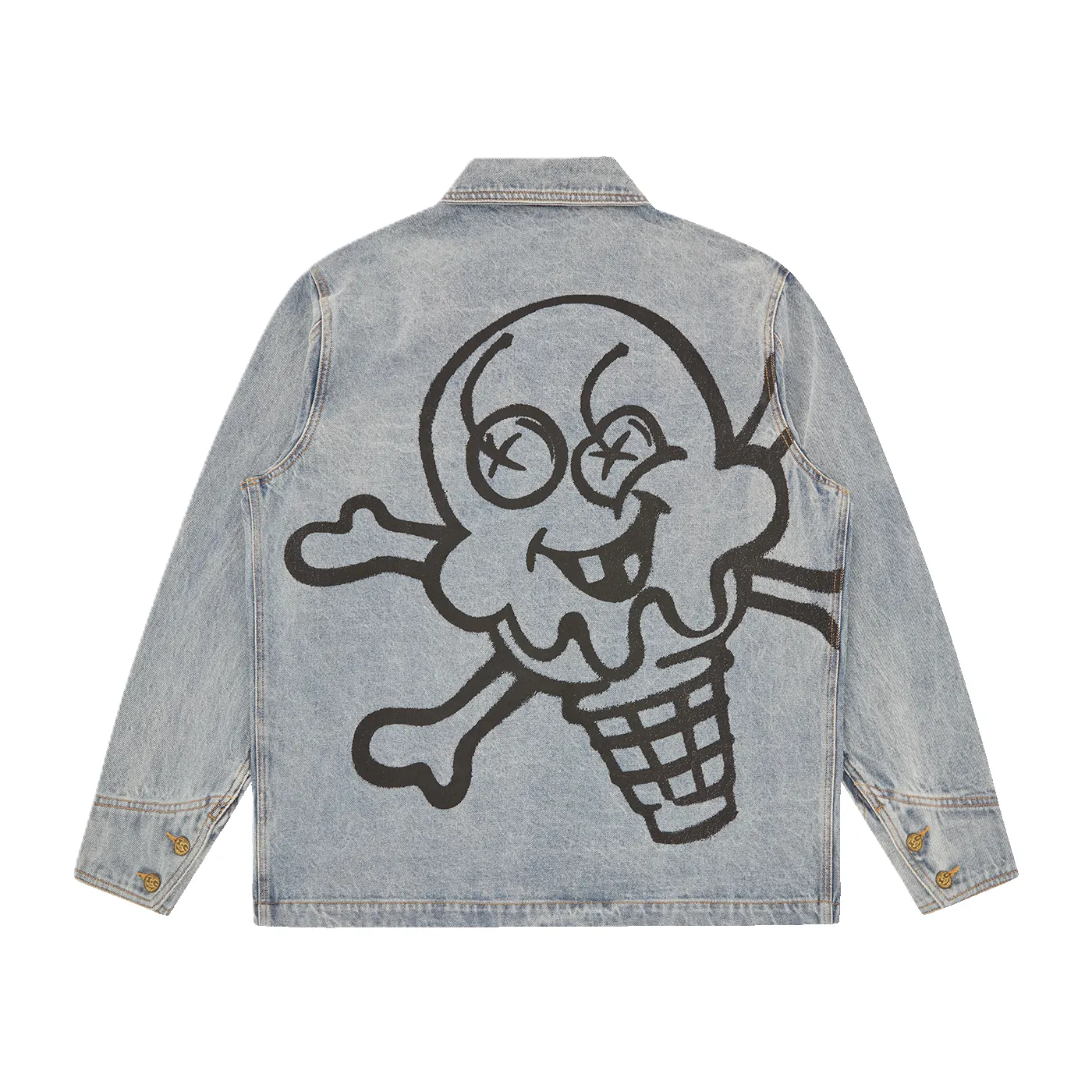 ICECREAM Cones & Bone Denim Chore Jacket Light Wash Blue sold by Kong product image thumbnail 2