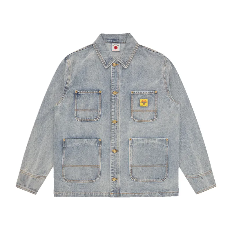 ICECREAM Cones & Bone Denim Chore Jacket Light Wash Blue sold by Kong