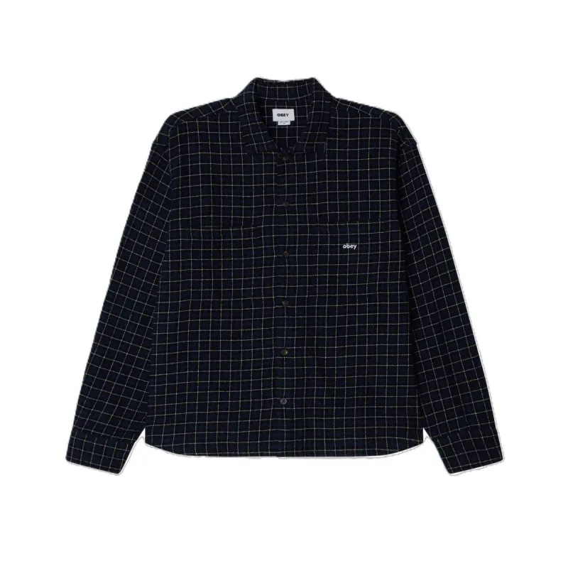 Obey Adams Shirt Navy Multi sold by Kong
