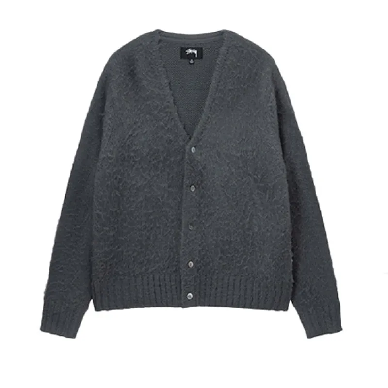 Stussy Brushed Cardigan Charcoal sold by Kong