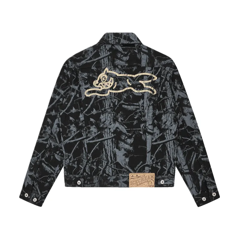 ICECREAM Tree Camo Denim Trucker Jacket sold by Kong