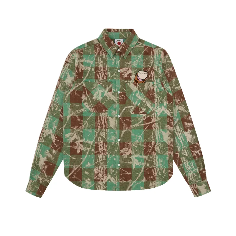 ICECREAM Tree Camo LS Check Shirt sold by Kong