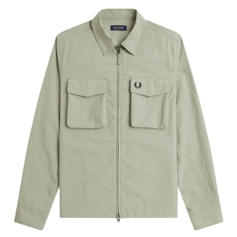 Fred Perry Ripstop Pocket Overshirt Seagrass made by Fred Perry