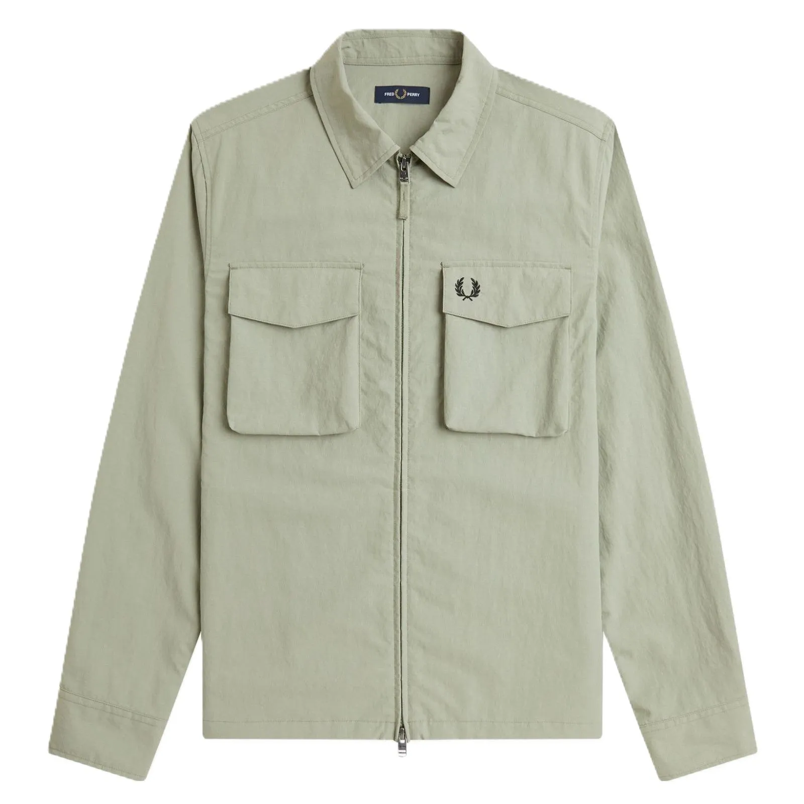Fred Perry Ripstop Pocket Overshirt Seagrass sold by Kong