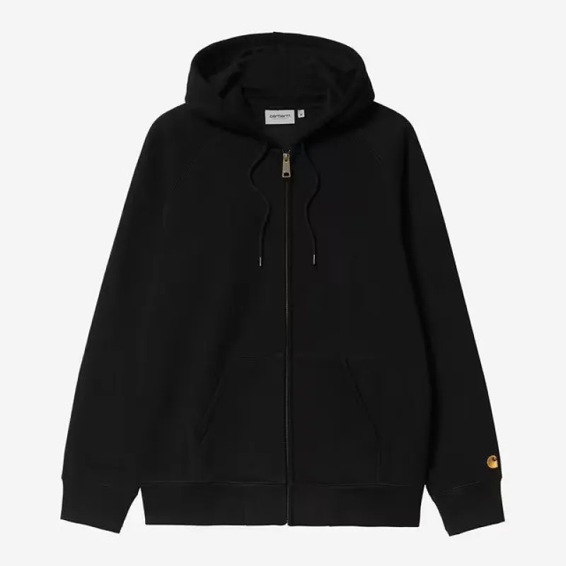 Carhartt WIP Hooded Chase Jacket Black/Gold sold by Kong