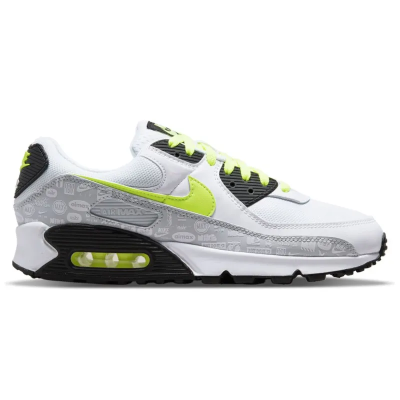 Nike Air Max 90 White/Volt-Black-Pure Platinum sold by Kong