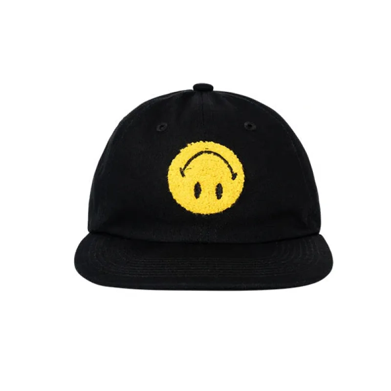 Market Smiley Upside Down 6 Panel Hat Black sold by Kong