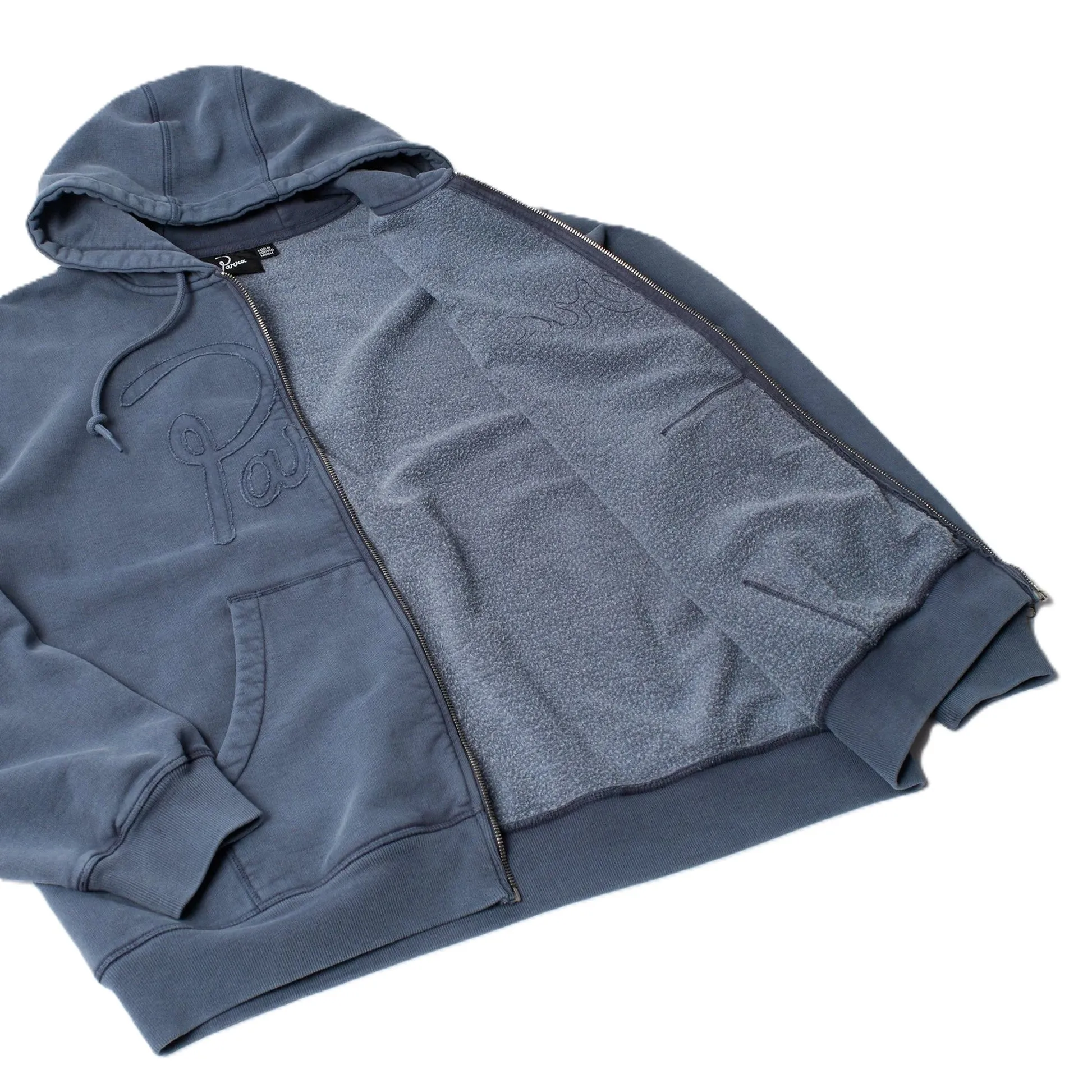 by Parra Not fade away zip hooded sweatshirt Washed dark grey sold by Kong product image thumbnail 4