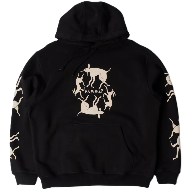 by Parra Non grand cafe hooded sweatshirt Black made by by Parra