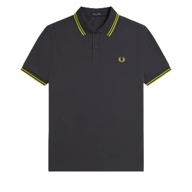Fred Perry Tennis Shirt Anchor Grey/ Citron made by Fred Perry
