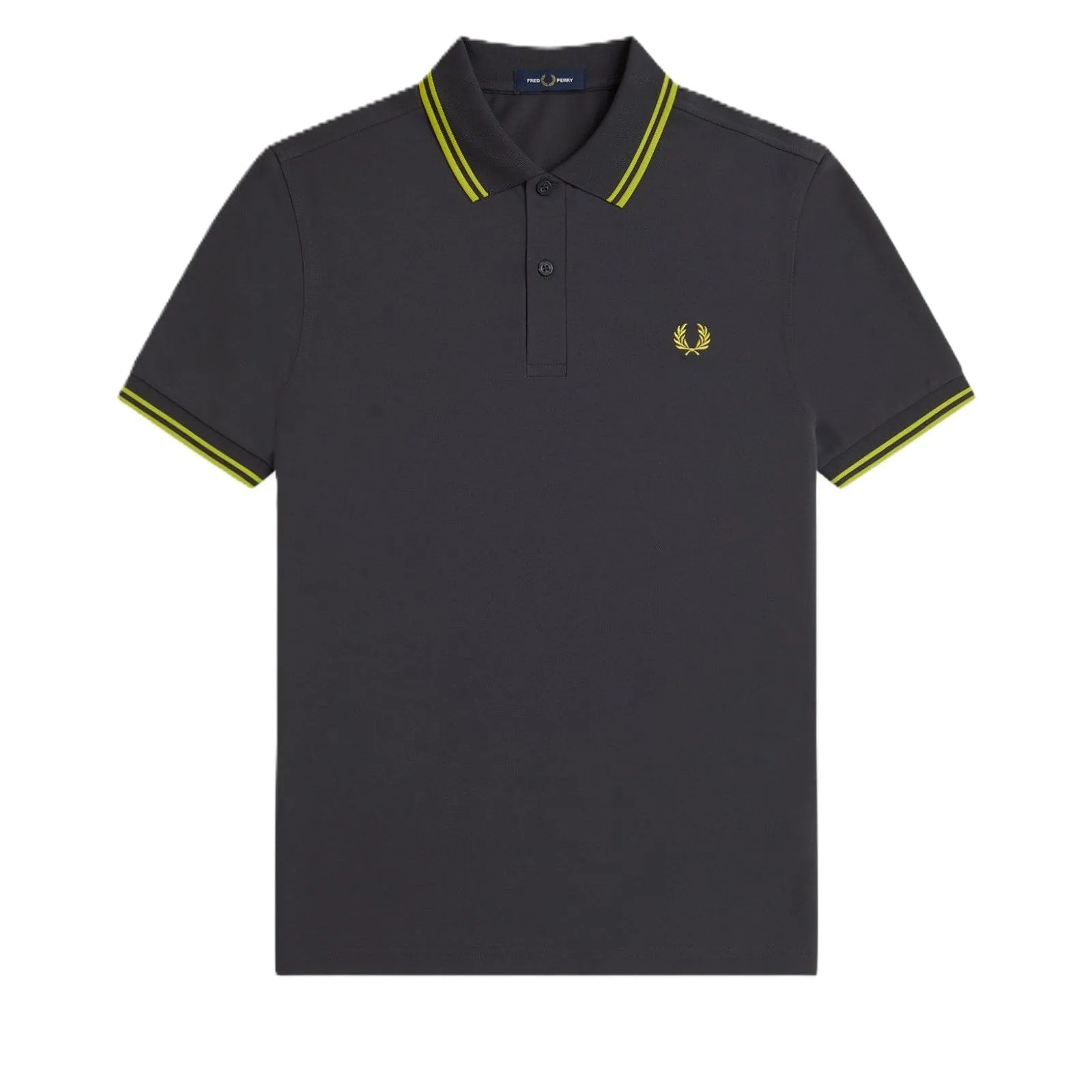 Fred Perry Tennis Shirt Anchor Grey/ Citron sold by Kong