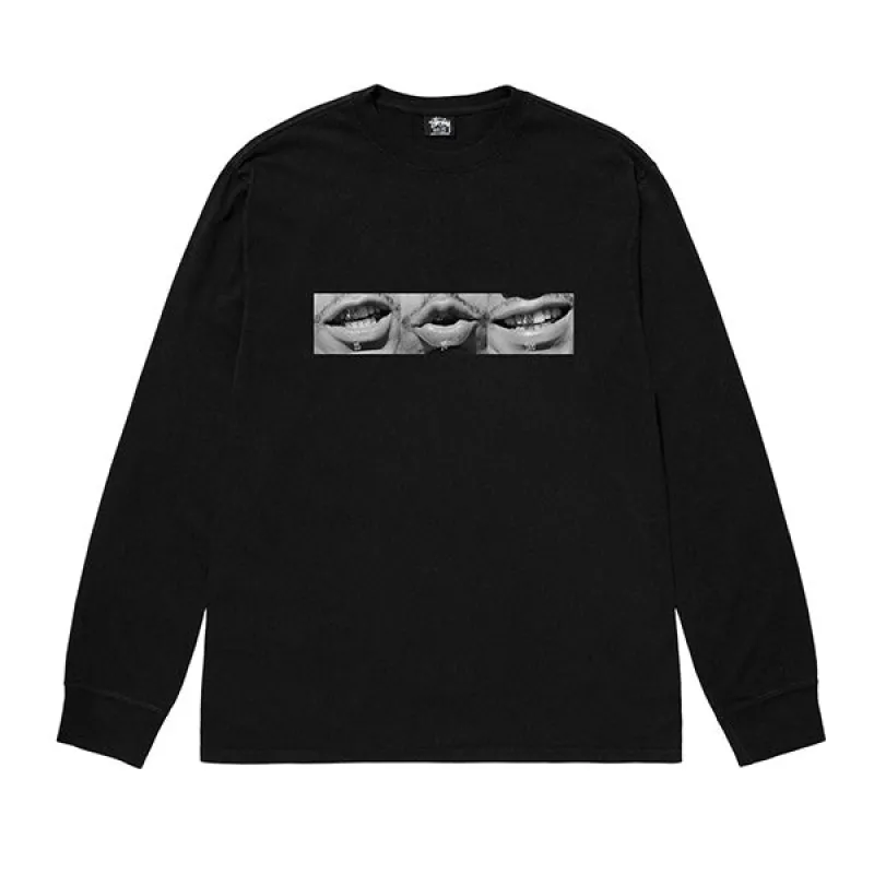 Stussy Phonetic Pig Dyed LS Tee Black made by Stussy