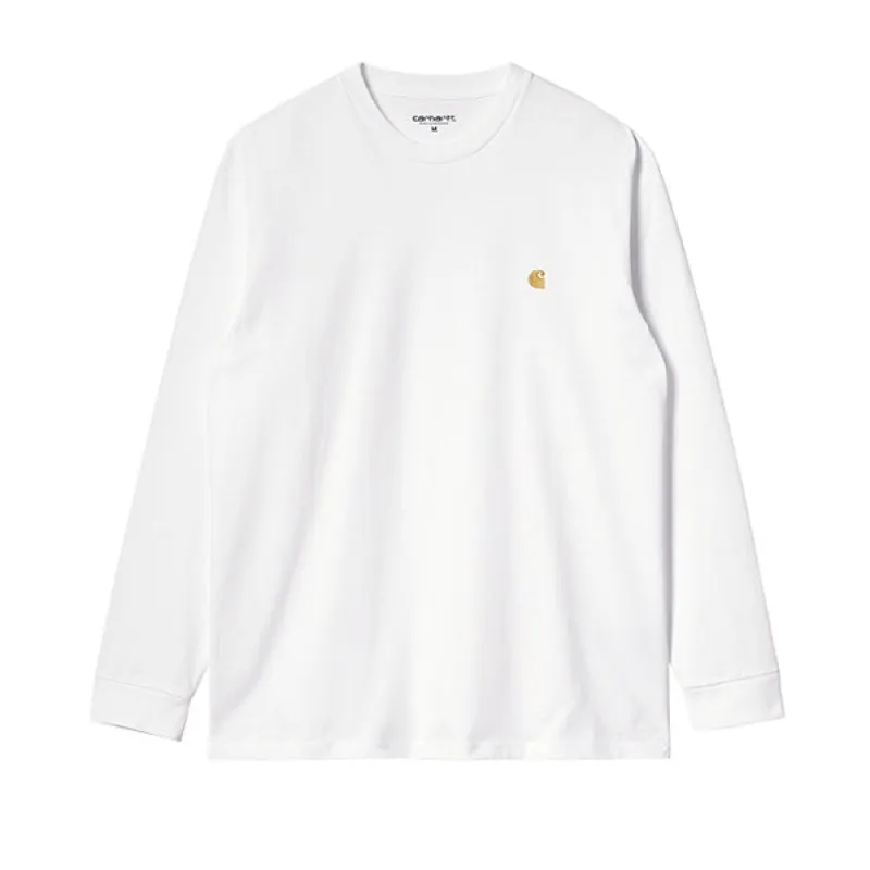Carhartt WIP LS Chase T Shirt White Gold sold by Kong