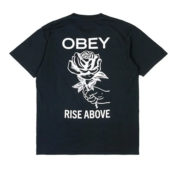 Obey Rise above Rose T Shirt Pigment Vintage Black sold by Kong product image thumbnail 2