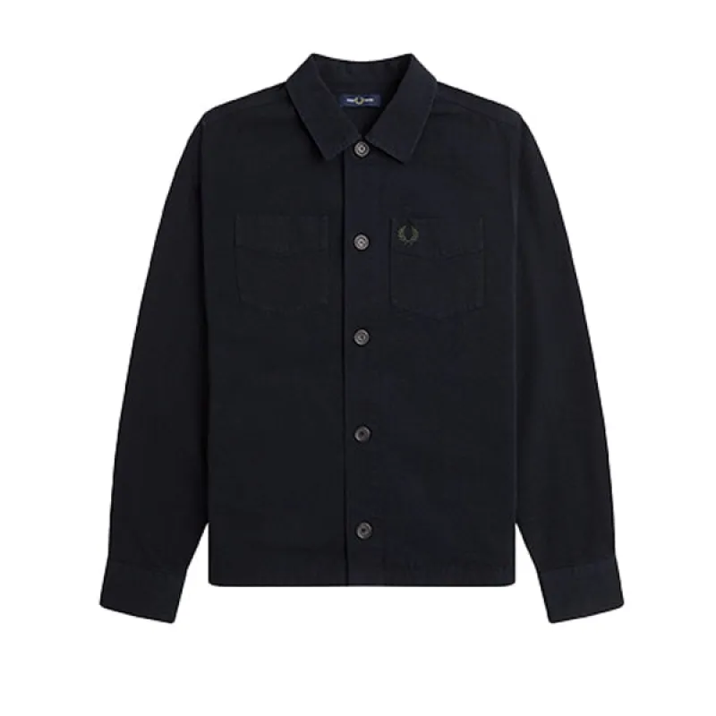 Fred Perry Twill Overshirt Black made by Fred Perry