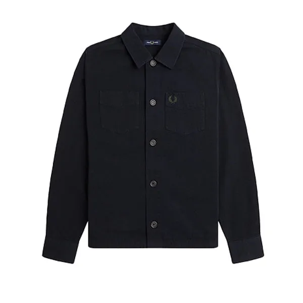 Fred Perry Twill Overshirt Black sold by Kong
