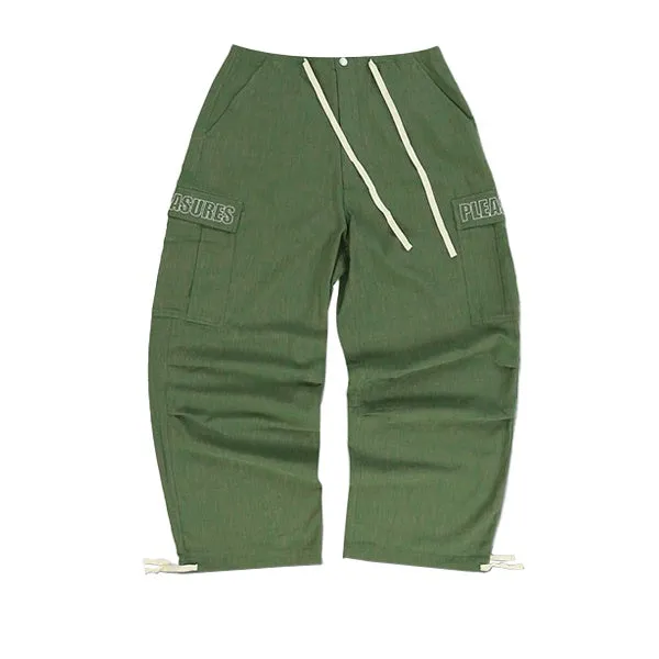 Pleasures Vistor Wide Fit Cargo Pants Green sold by Kong