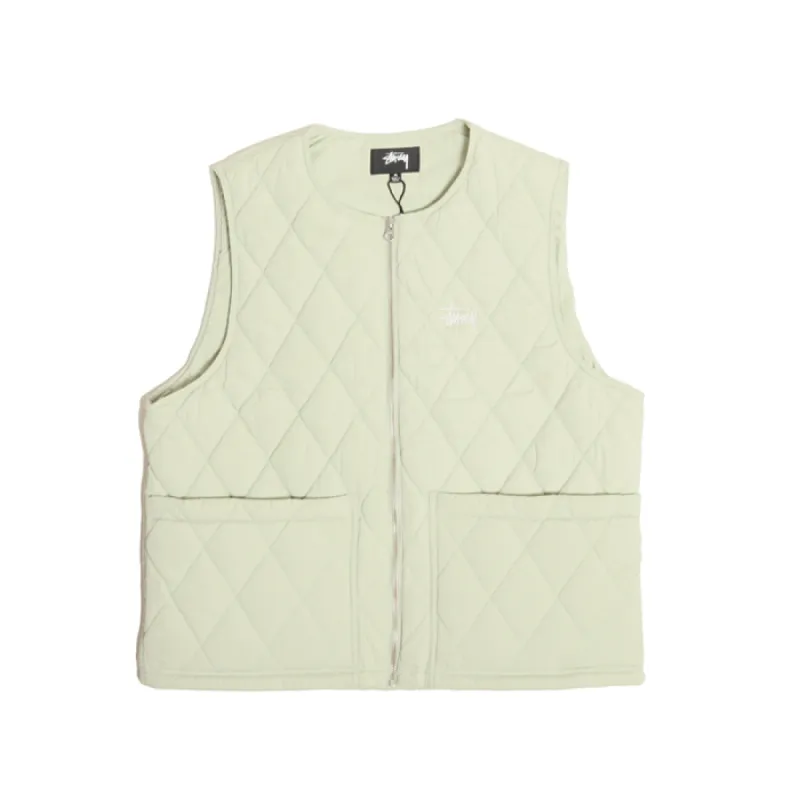Stussy Diamond Quilted Vest Sage sold by Kong